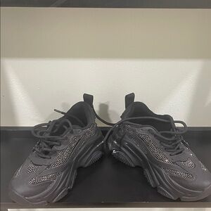 Steve Madden Black Sneakers with Silver Accents